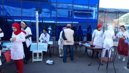 Сегодня сотрудники ГБУ &laquo;РЦПБ СПИД и ИЗ&raquo; принимали участие в мобильной диспансеризации.